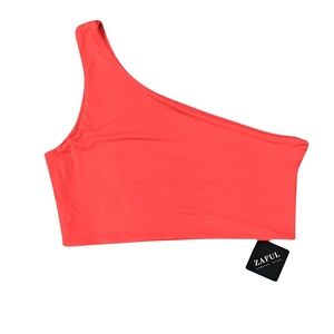 Zaful Orange One Shoulder Swimsuit Top Size 8 NWT